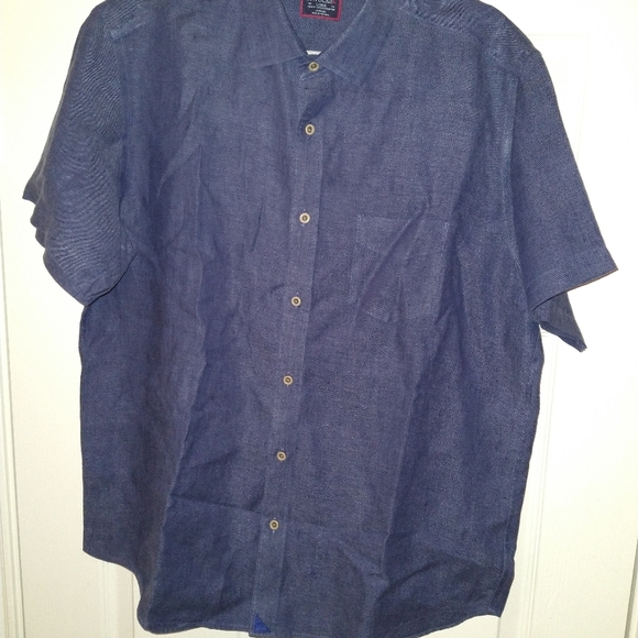 UNTUCKit Other - UNTUCKit Cameron WR 100% Linen Short Sleeve Button Up Shirt Men's sz Large.